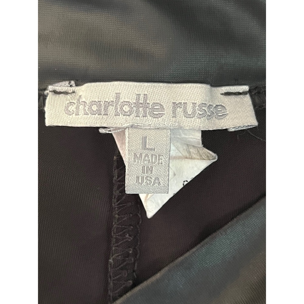 Charlotte Russe Faux Leather Leggings Womens Large High Rise Black 25971-5 - Picture 3 of 8